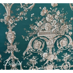 Tkanina stylowa Klasyczna Szmaragdowa Zieleń Bukiety